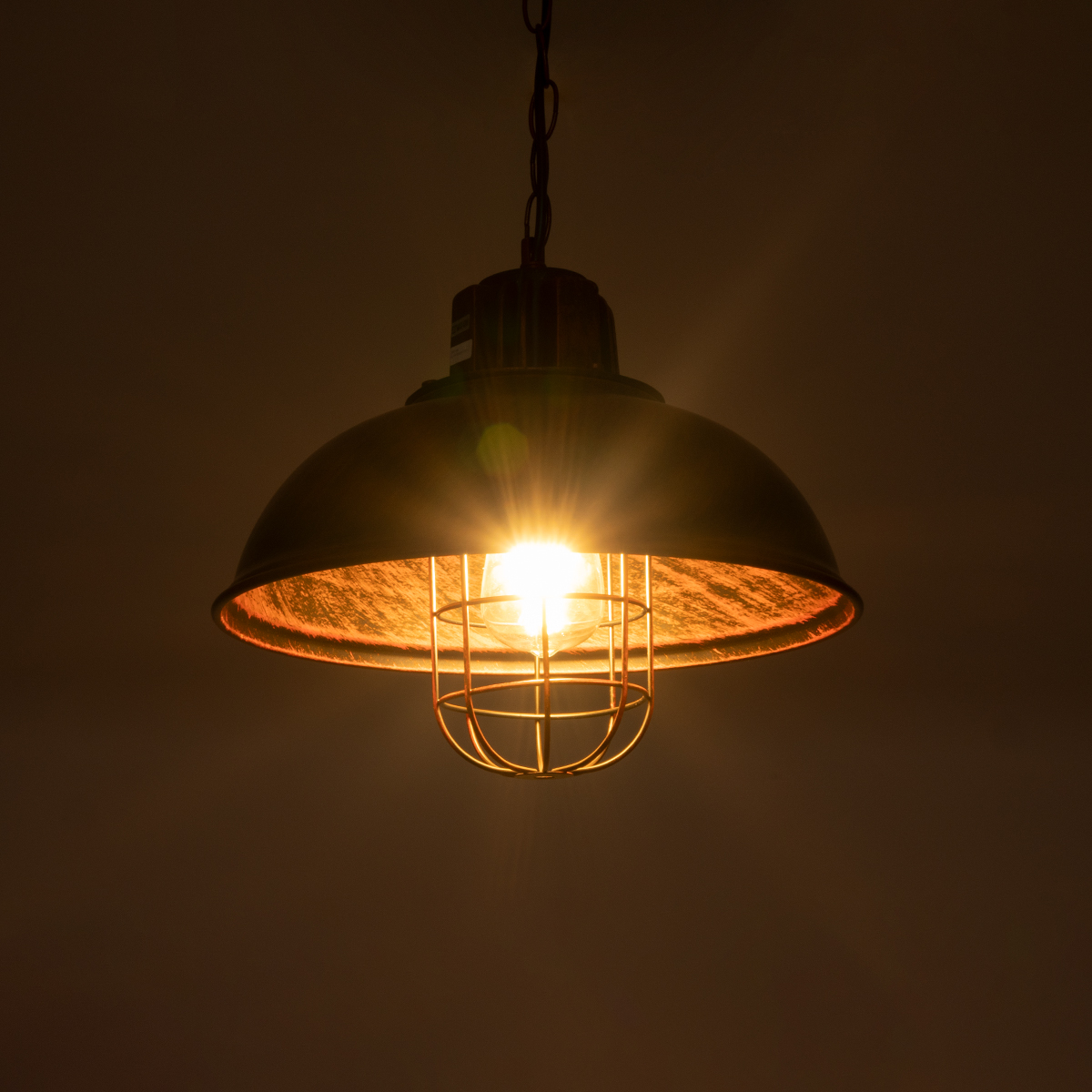 LEDTM® HARROW 01572 Vintage Κρεμαστό Φωτιστικό Οροφής με Ντουί 1 x E27 AC 220-240V IP20 - Χάλκινο - Μ33 x Π33 x Υ26cm - Image 3