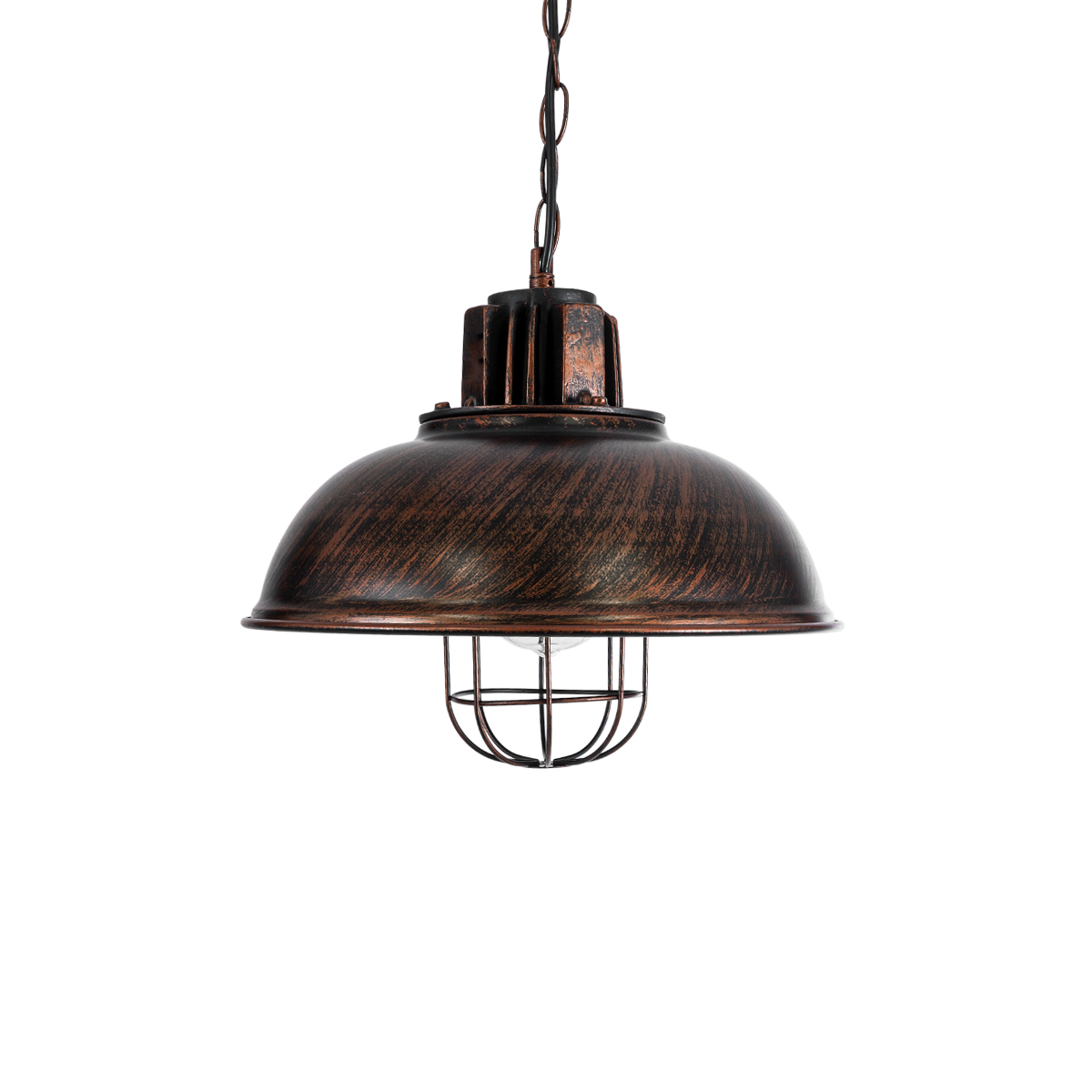 LEDTM® HARROW 01572 Vintage Κρεμαστό Φωτιστικό Οροφής με Ντουί 1 x E27 AC 220-240V IP20 - Χάλκινο - Μ33 x Π33 x Υ26cm - Image 5
