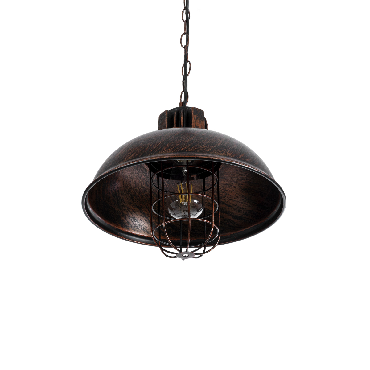 LEDTM® HARROW 01572 Vintage Κρεμαστό Φωτιστικό Οροφής με Ντουί 1 x E27 AC 220-240V IP20 - Χάλκινο - Μ33 x Π33 x Υ26cm - Image 6