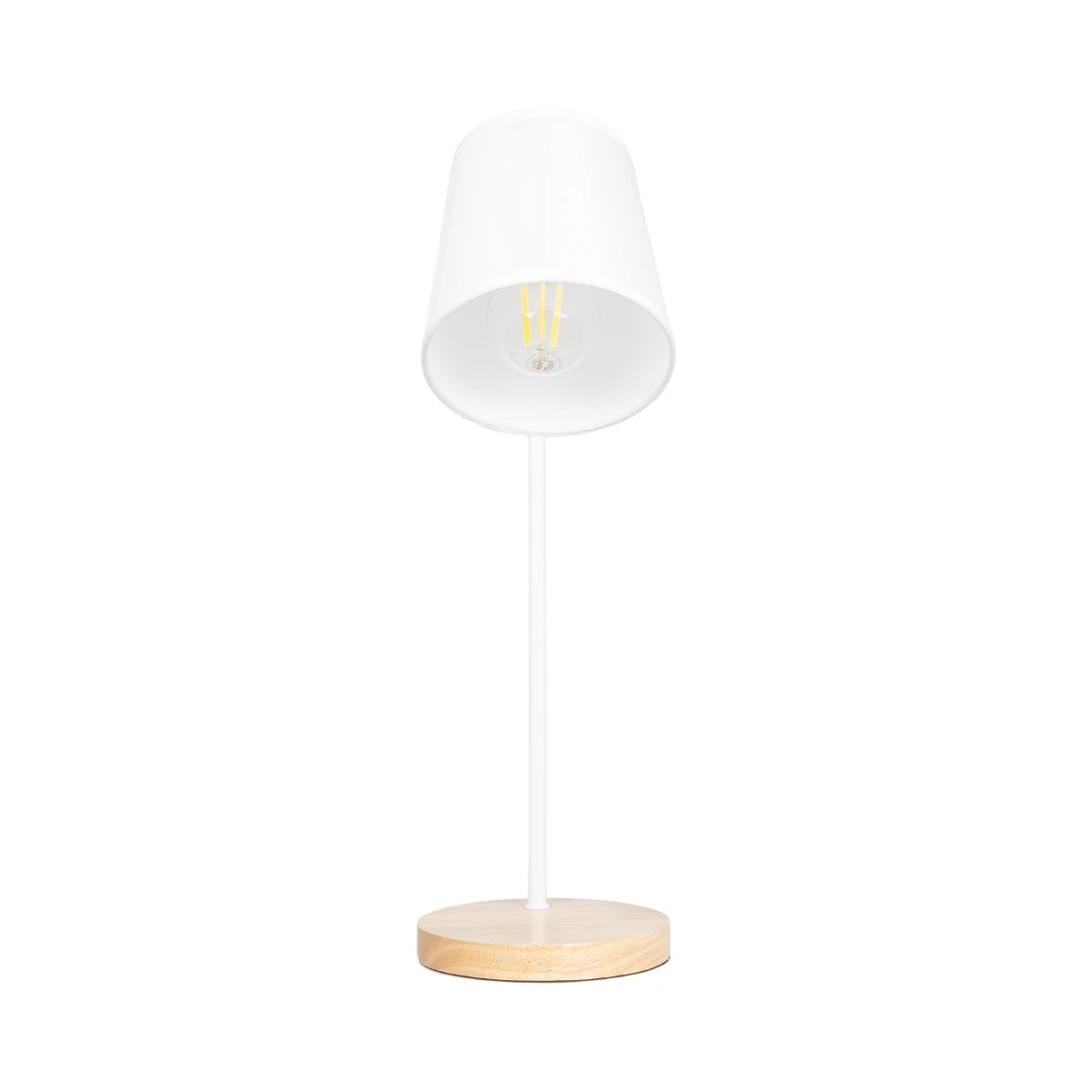 LEDTM® RIBBON 01574 Μοντέρνο Επιτραπέζιο Φωτιστικό Πορτατίφ με Ντουί 1 x E27 AC 220-240V IP20 - Λευκό & Μπεζ - Μ15 x Π30 x Υ49cm - Image 5
