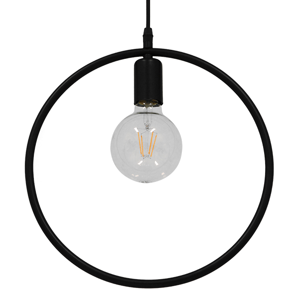 LEDTM® OMICRON 01578 Μοντέρνο Κρεμαστό Φωτιστικό Οροφής με Ντουί 1 x E27 AC 220-240V IP20 - Μαύρο - Μ33 x Π4 x Υ33cm - Image 3
