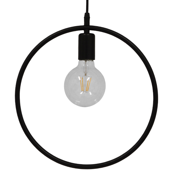 LEDTM® OMICRON 01578 Μοντέρνο Κρεμαστό Φωτιστικό Οροφής με Ντουί 1 x E27 AC 220-240V IP20 - Μαύρο - Μ33 x Π4 x Υ33cm - Image 4