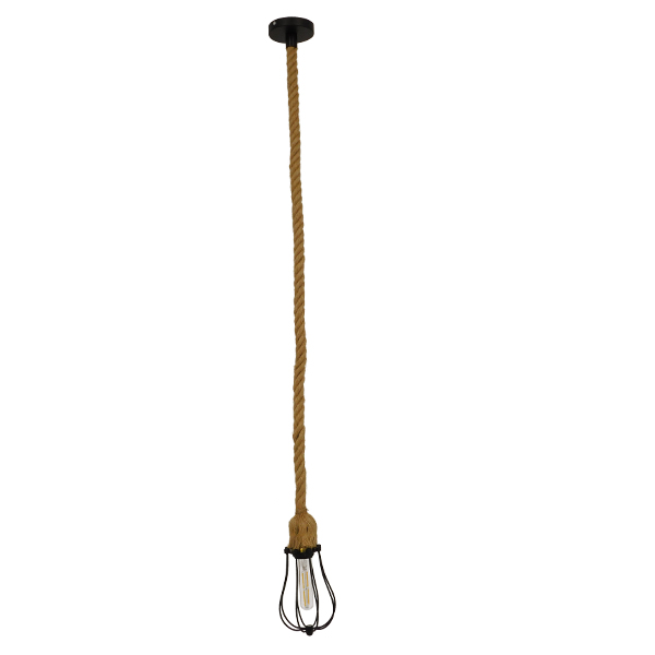 LEDTM® CAMBER 01594 Vintage Κρεμαστό Φωτιστικό Οροφής με Ντουί 1 x E27 AC 220-240V IP20 - Μαύρο & Μπεζ - Μ11 x Π11 x Υ25cm - Image 2