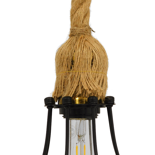LEDTM® CAMBER 01594 Vintage Κρεμαστό Φωτιστικό Οροφής με Ντουί 1 x E27 AC 220-240V IP20 - Μαύρο & Μπεζ - Μ11 x Π11 x Υ25cm - Image 6
