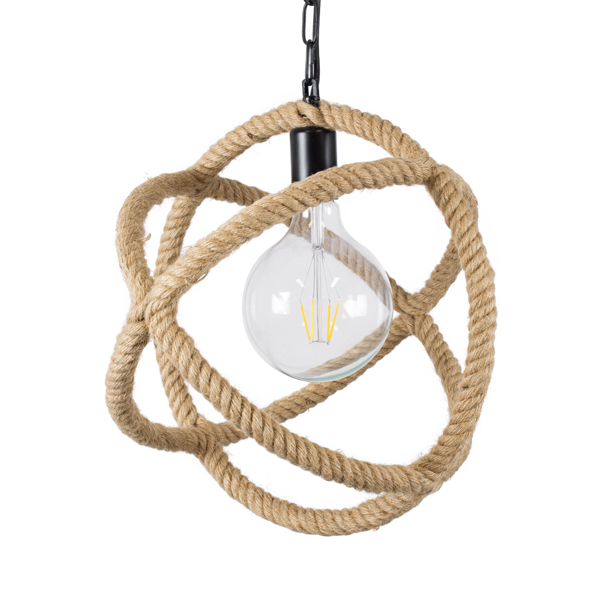 LEDTM® BALANCE 01596 Vintage Κρεμαστό Φωτιστικό Οροφής με Ντουί 1 x E27 AC 220-240V IP20 - Μαύρο & Μπεζ - Μ35 x Π35 x Υ36cm - Image 5