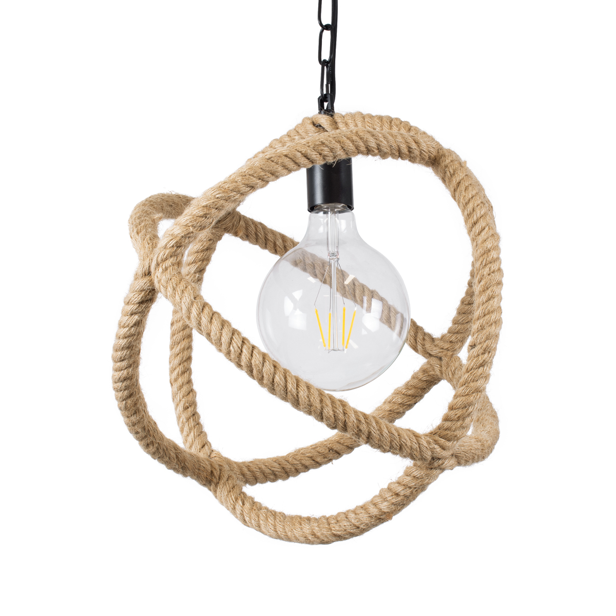 LEDTM® BALANCE 01596 Vintage Κρεμαστό Φωτιστικό Οροφής με Ντουί 1 x E27 AC 220-240V IP20 - Μαύρο & Μπεζ - Μ35 x Π35 x Υ36cm - Image 6