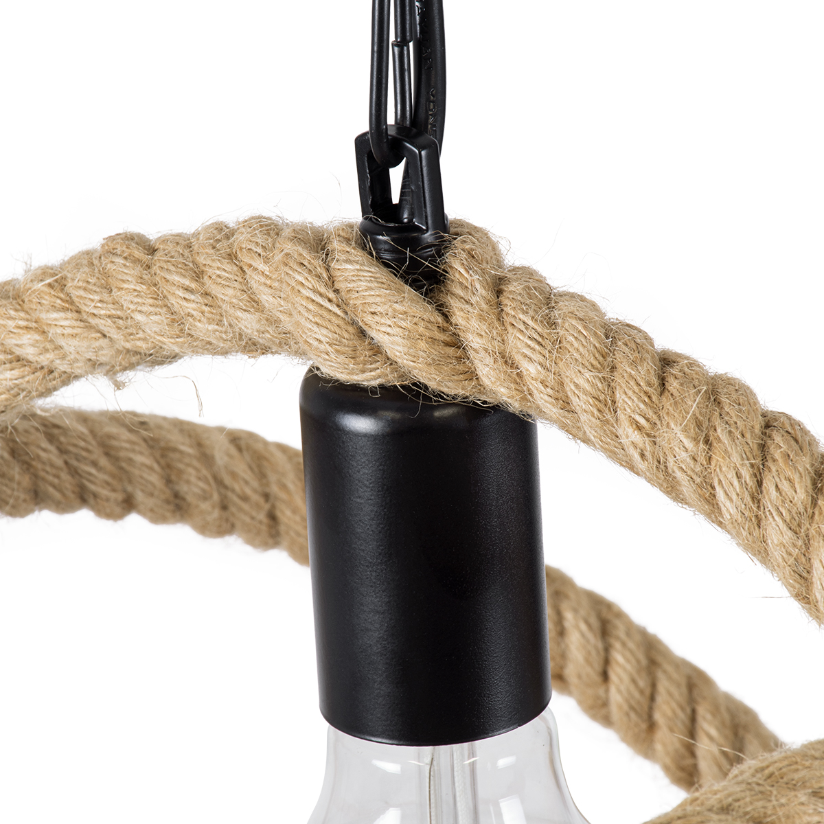 LEDTM® BALANCE 01596 Vintage Κρεμαστό Φωτιστικό Οροφής με Ντουί 1 x E27 AC 220-240V IP20 - Μαύρο & Μπεζ - Μ35 x Π35 x Υ36cm - Image 9