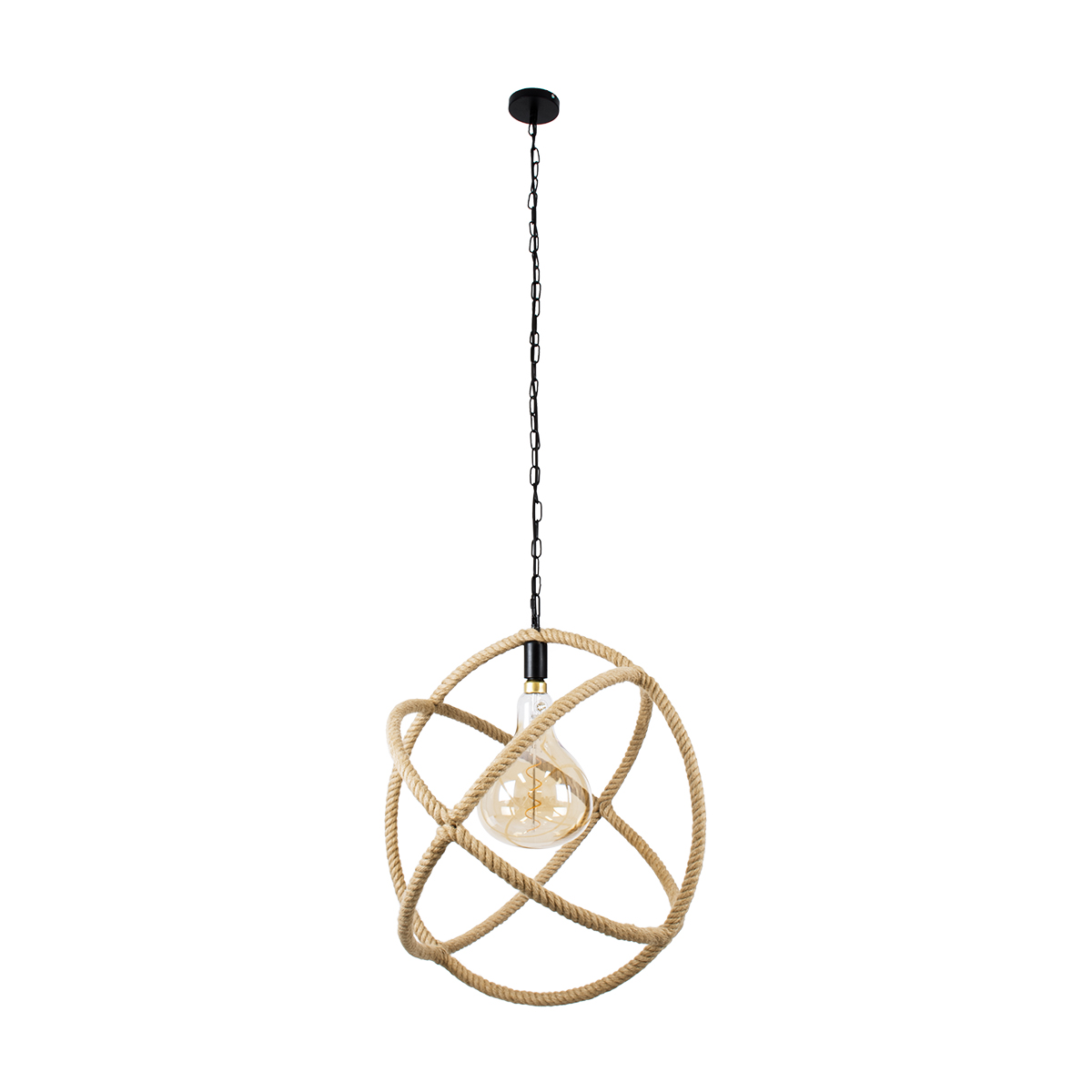 LEDTM® BELLE 01597 Vintage Κρεμαστό Φωτιστικό Οροφής με Ντουί 1 x E27 AC 220-240V IP20 - Μπεζ - Μ56 x Π56 x Y58cm - Image 4