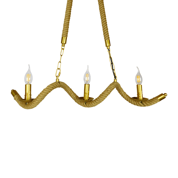LEDTM® LUXOR 01598 Vintage Κρεμαστό Φωτιστικό Οροφής με Ντουί 3 x E14 AC 220-240V IP20 - Χρυσό & Μπεζ - Μ75 x Π13 x Y18cm - Image 2