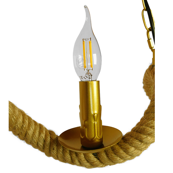 LEDTM® LUXOR 01598 Vintage Κρεμαστό Φωτιστικό Οροφής με Ντουί 3 x E14 AC 220-240V IP20 - Χρυσό & Μπεζ - Μ75 x Π13 x Y18cm - Image 7