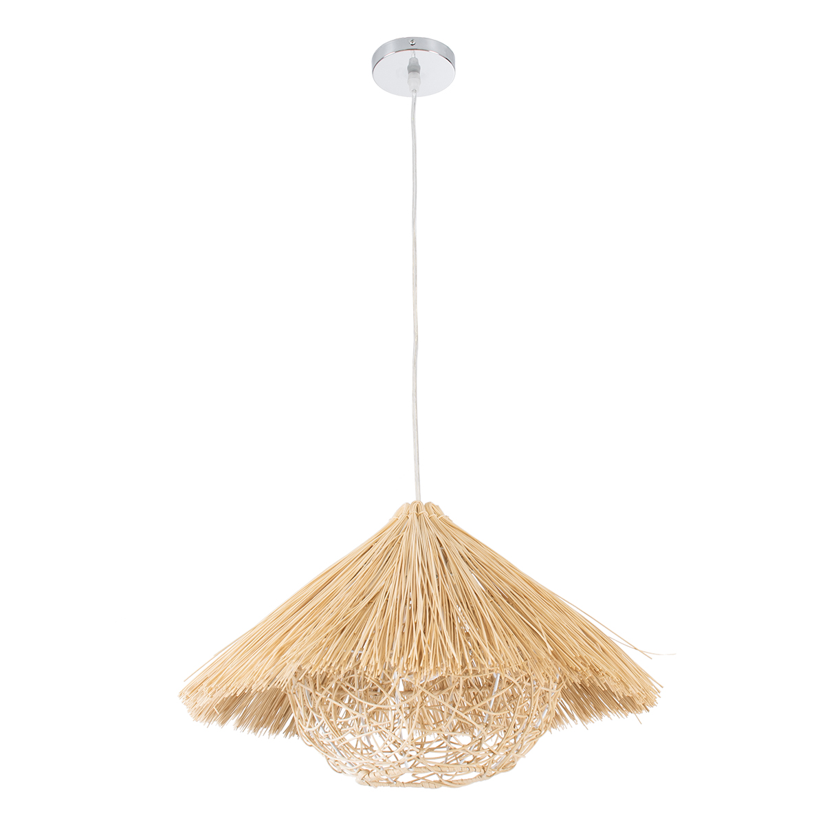 LEDTM® CHEOPE 01599 Boho Κρεμαστό Φωτιστικό Οροφής με Ντουί 1 x E27 AC 220-240V IP20 - Μπεζ - Μ45 x Π45 x Υ35cm - Image 4