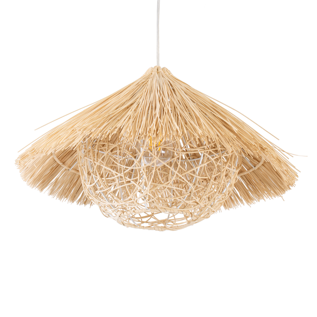 LEDTM® CHEOPE 01599 Boho Κρεμαστό Φωτιστικό Οροφής με Ντουί 1 x E27 AC 220-240V IP20 - Μπεζ - Μ45 x Π45 x Υ35cm - Image 6