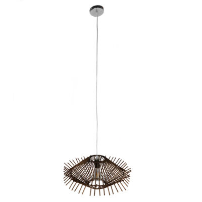 Alternative view of LEDTM® SASSO 01602 Boho Κρεμαστό Φωτιστικό Οροφής με Ντουί 1 x E27 AC 220-240V IP20 - Καφέ - Μ50 x Π50 x Y23cm