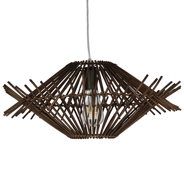 LEDTM® SASSO 01602 Boho Κρεμαστό Φωτιστικό Οροφής με Ντουί 1 x E27 AC 220-240V IP20 - Καφέ - Μ50 x Π50 x Y23cm - Image 3