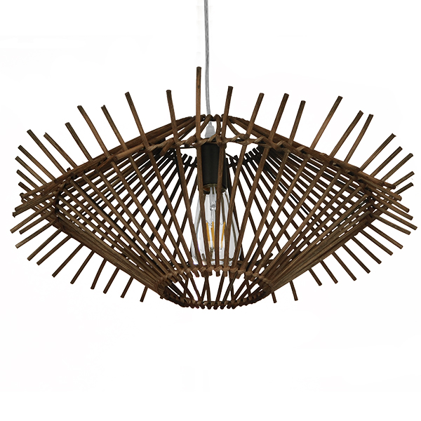 LEDTM® SASSO 01602 Boho Κρεμαστό Φωτιστικό Οροφής με Ντουί 1 x E27 AC 220-240V IP20 - Καφέ - Μ50 x Π50 x Y23cm - Image 5