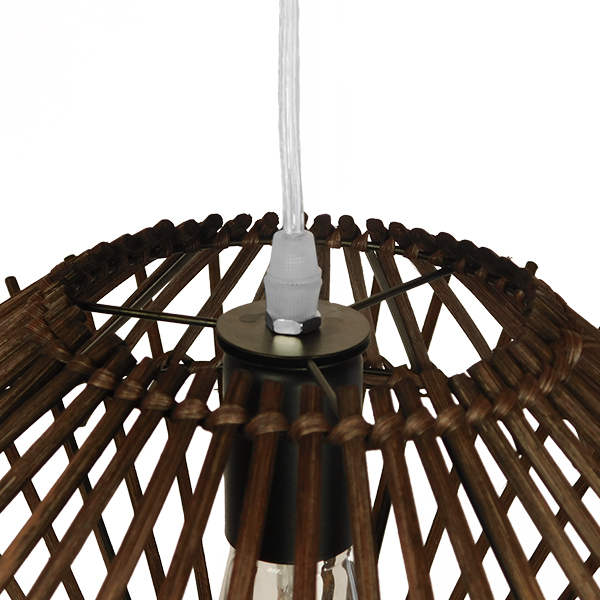 LEDTM® SASSO 01602 Boho Κρεμαστό Φωτιστικό Οροφής με Ντουί 1 x E27 AC 220-240V IP20 - Καφέ - Μ50 x Π50 x Y23cm - Image 6