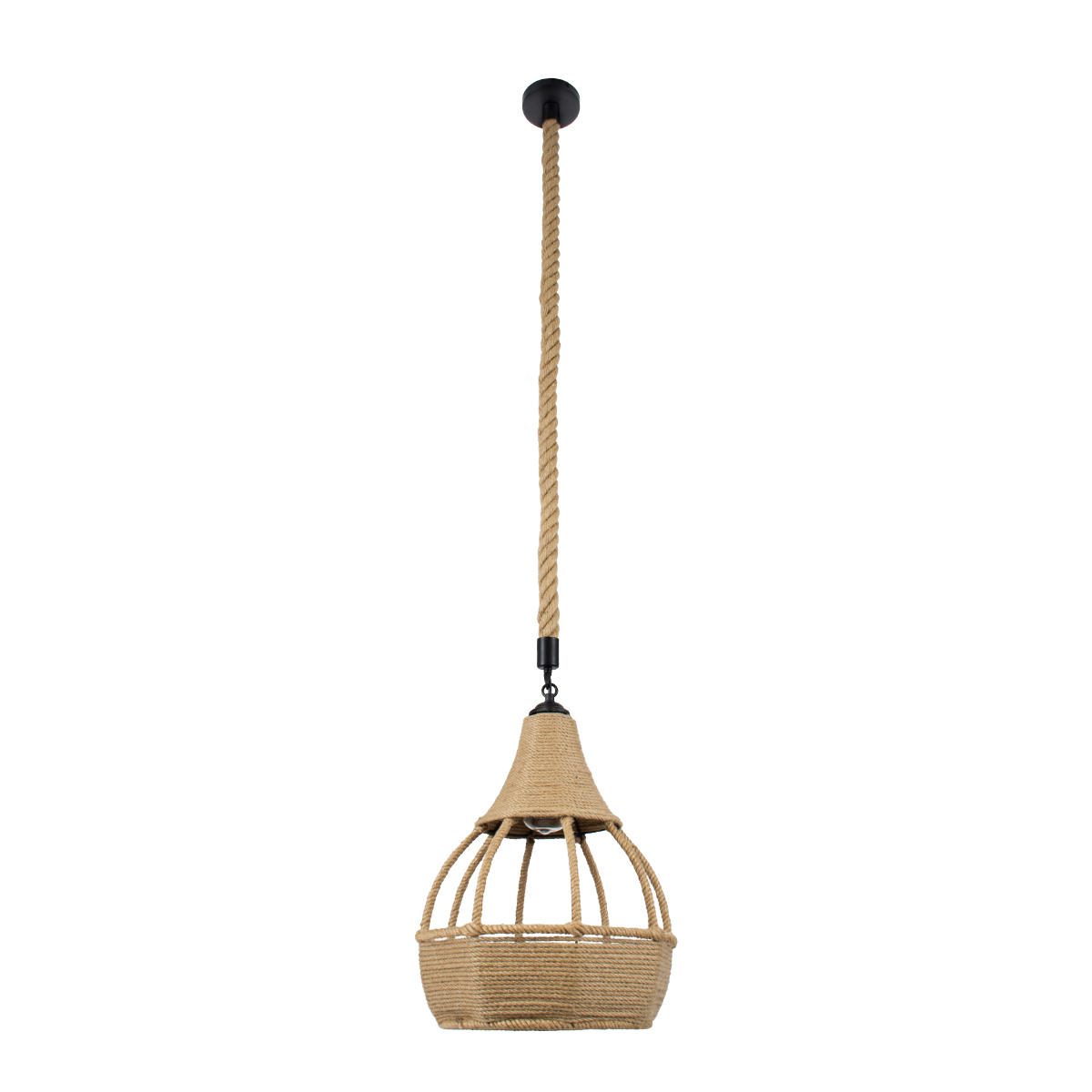 LEDTM® KUBRIC 01605 Boho Κρεμαστό Φωτιστικό Οροφής με Ντουί 1 x E27 AC 220-240V IP20 - Μπεζ - Μ30 x Π30 x Y40cm - Image 4