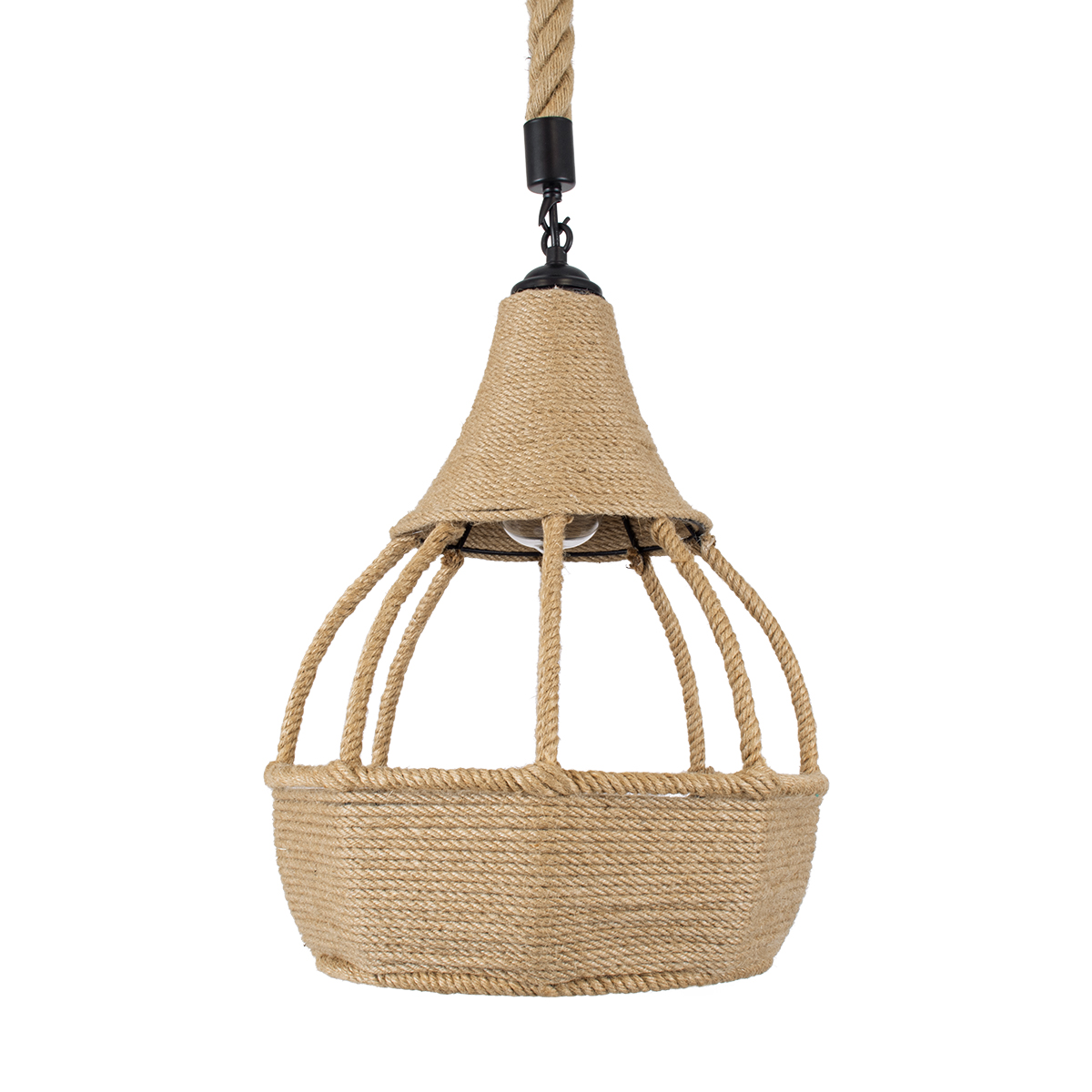 LEDTM® KUBRIC 01605 Boho Κρεμαστό Φωτιστικό Οροφής με Ντουί 1 x E27 AC 220-240V IP20 - Μπεζ - Μ30 x Π30 x Y40cm - Image 5