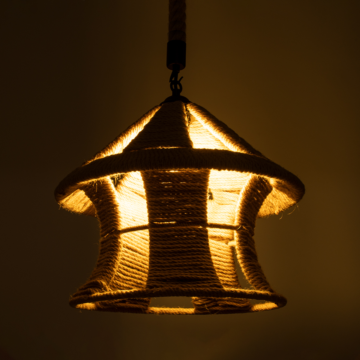 LEDTM® SOLITARIO 01606 Boho Κρεμαστό Φωτιστικό Οροφής με Ντουί 1 x E27 AC 220-240V IP20 - Μπεζ - Μ36 x Π36 x Y30cm - Image 3