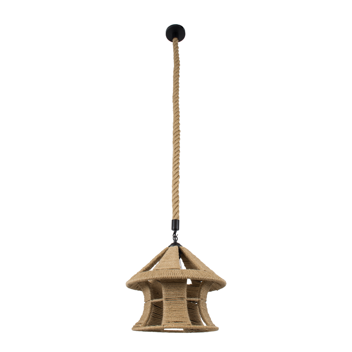 LEDTM® SOLITARIO 01606 Boho Κρεμαστό Φωτιστικό Οροφής με Ντουί 1 x E27 AC 220-240V IP20 - Μπεζ - Μ36 x Π36 x Y30cm - Image 4