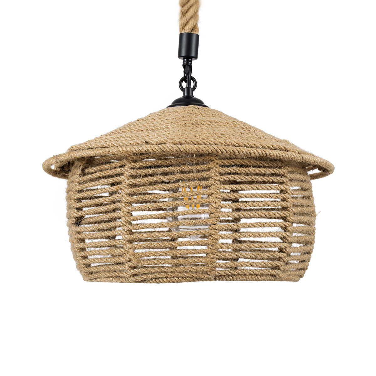 LEDTM® SPIRIT 01607 Boho Κρεμαστό Φωτιστικό Οροφής με Ντουί 1 x E27 AC 220-240V IP20 - Μπεζ - Μ35 x Π35 x Y30cm - Image 5
