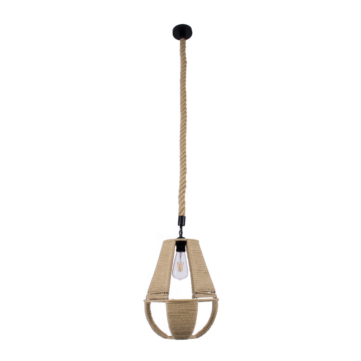 LEDTM® POLIA 01608 Boho Κρεμαστό Φωτιστικό Οροφής με Ντουί 1 x E27 AC 220-240V IP20 - Μπεζ - Μ30 x Π30 x Y42cm - Image 4