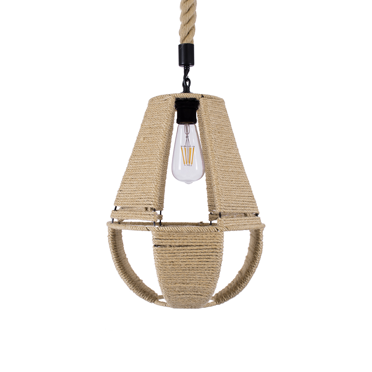 LEDTM® POLIA 01608 Boho Κρεμαστό Φωτιστικό Οροφής με Ντουί 1 x E27 AC 220-240V IP20 - Μπεζ - Μ30 x Π30 x Y42cm - Image 5