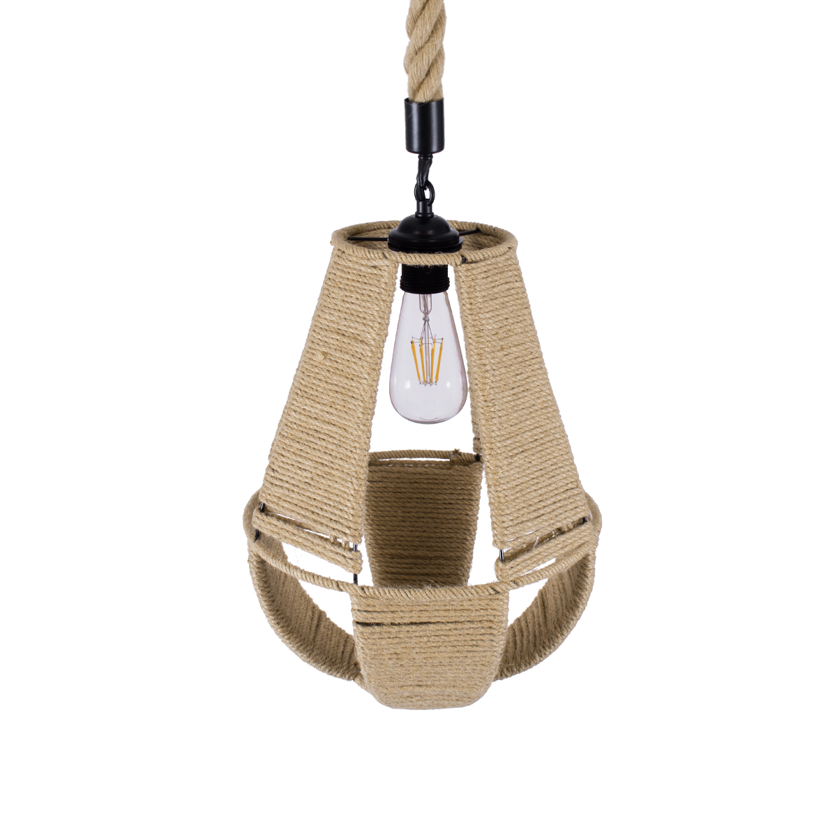 LEDTM® POLIA 01608 Boho Κρεμαστό Φωτιστικό Οροφής με Ντουί 1 x E27 AC 220-240V IP20 - Μπεζ - Μ30 x Π30 x Y42cm - Image 7