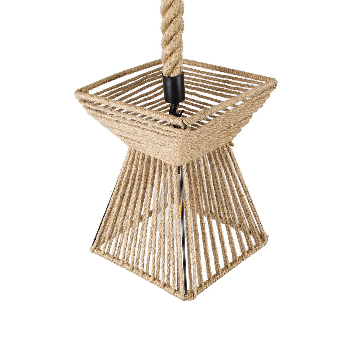 LEDTM® ROUGE 01611 Boho Κρεμαστό Φωτιστικό Οροφής με Ντουί 1 x E27 AC 220-240V IP20 - Μπεζ - Μ21 x Π21 x Y27cm - Image 7