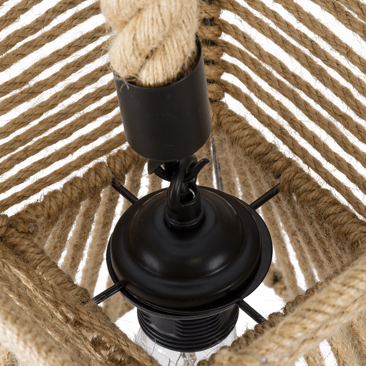 LEDTM® ROUGE 01611 Boho Κρεμαστό Φωτιστικό Οροφής με Ντουί 1 x E27 AC 220-240V IP20 - Μπεζ - Μ21 x Π21 x Y27cm - Image 9