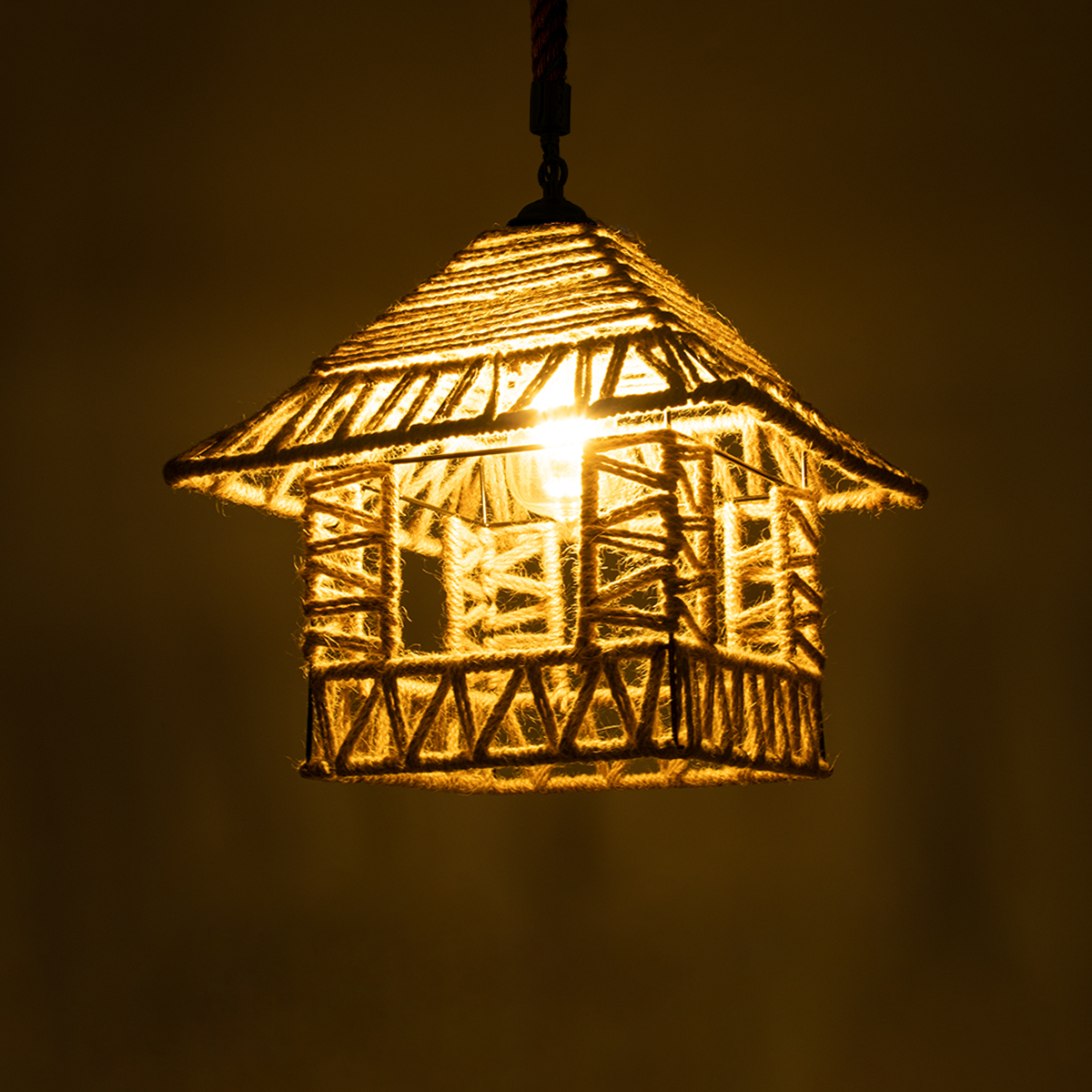 LEDTM® SPIKY 01613 Boho Κρεμαστό Φωτιστικό Οροφής με Ντουί 1 x E27 AC 220-240V IP20 - Μπεζ - Μ43 x Π43 x Y28cm - Image 3