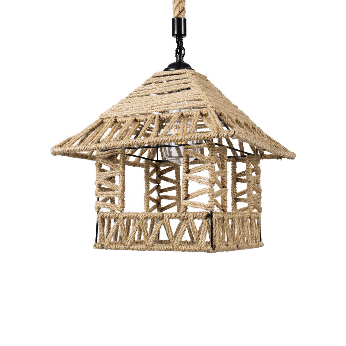 LEDTM® SPIKY 01613 Boho Κρεμαστό Φωτιστικό Οροφής με Ντουί 1 x E27 AC 220-240V IP20 - Μπεζ - Μ43 x Π43 x Y28cm - Image 5