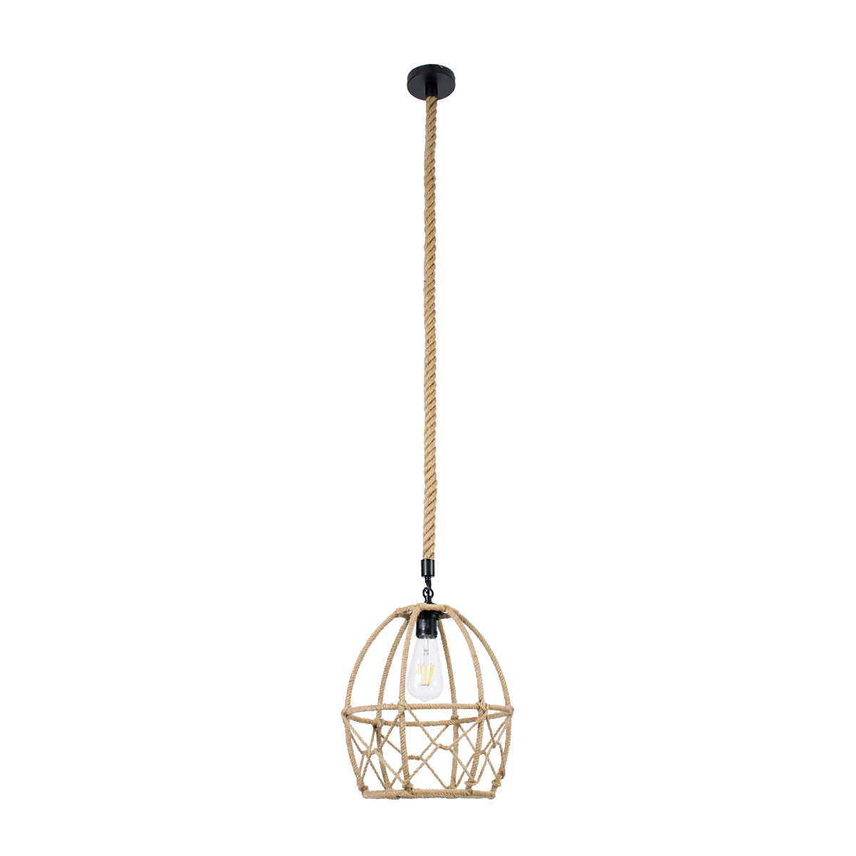 LEDTM® TELAN 01615 Vintage Κρεμαστό Φωτιστικό Οροφής με Ντουί 1 x E27 AC 220-240V IP20 - Μπεζ - Μ30 x Π30 x Υ38cm - Image 4