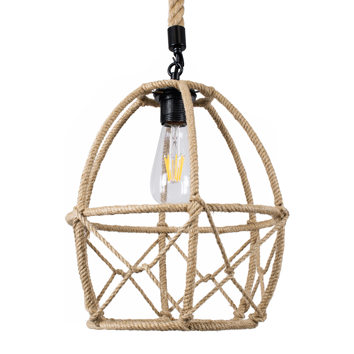 LEDTM® TELAN 01615 Vintage Κρεμαστό Φωτιστικό Οροφής με Ντουί 1 x E27 AC 220-240V IP20 - Μπεζ - Μ30 x Π30 x Υ38cm - Image 5