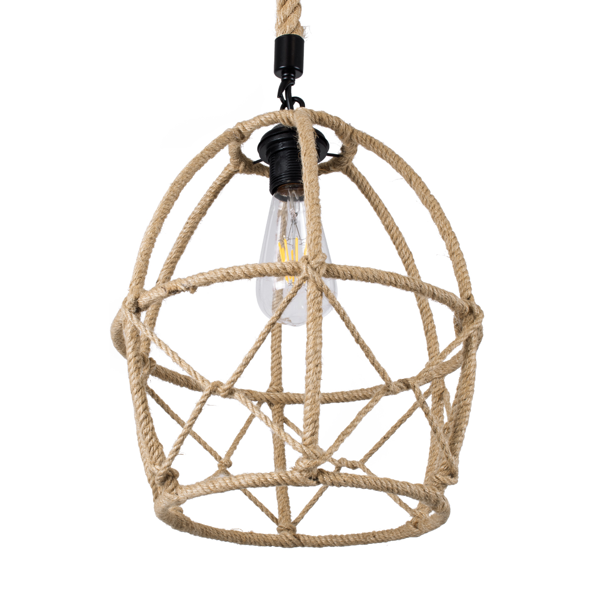 LEDTM® TELAN 01615 Vintage Κρεμαστό Φωτιστικό Οροφής με Ντουί 1 x E27 AC 220-240V IP20 - Μπεζ - Μ30 x Π30 x Υ38cm - Image 6