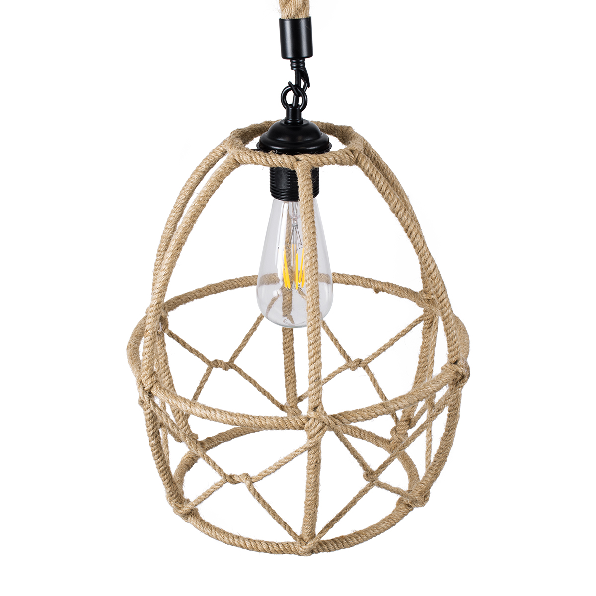 LEDTM® TELAN 01615 Vintage Κρεμαστό Φωτιστικό Οροφής με Ντουί 1 x E27 AC 220-240V IP20 - Μπεζ - Μ30 x Π30 x Υ38cm - Image 7