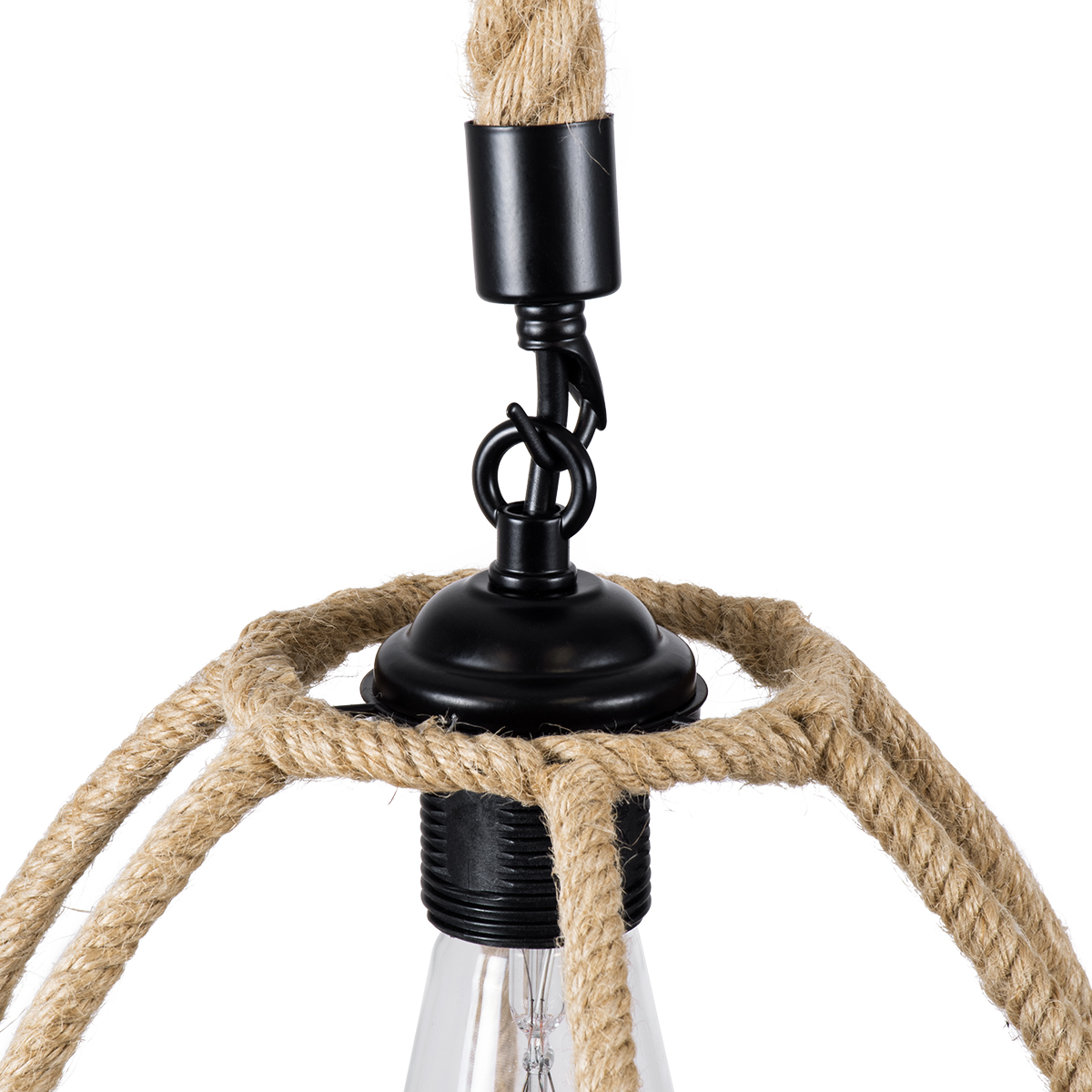 LEDTM® TELAN 01615 Vintage Κρεμαστό Φωτιστικό Οροφής με Ντουί 1 x E27 AC 220-240V IP20 - Μπεζ - Μ30 x Π30 x Υ38cm - Image 9