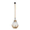 LEDTM® CONICAL 01617 Vintage Κρεμαστό Φωτιστικό Οροφής με Ντουί 1 x E27 AC 220-240V IP20 - Μαύρο & Μπεζ - Μ30 x Π30 x Υ40cm - Image 4