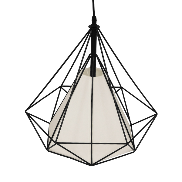 LEDTM® KAIRI 01618 Μοντέρνο Κρεμαστό Φωτιστικό Οροφής με Ντουί 1 x E27 AC 220-240V IP20 - Μαύρο & Λευκό - Μ38 x Π38 x Υ39cm - Image 5