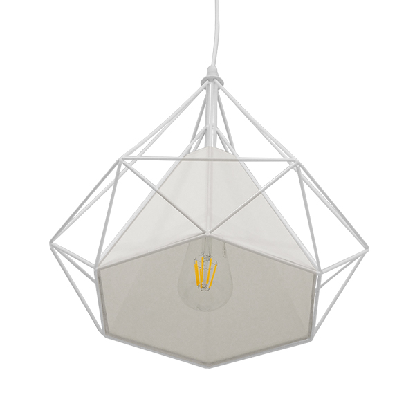 LEDTM® KAIRI 01619 Μοντέρνο Κρεμαστό Φωτιστικό Οροφής με Ντουί 1 x E27 AC 220-240V IP20 - Λευκό - Μ38 x Π38 x Υ39cm - Image 4