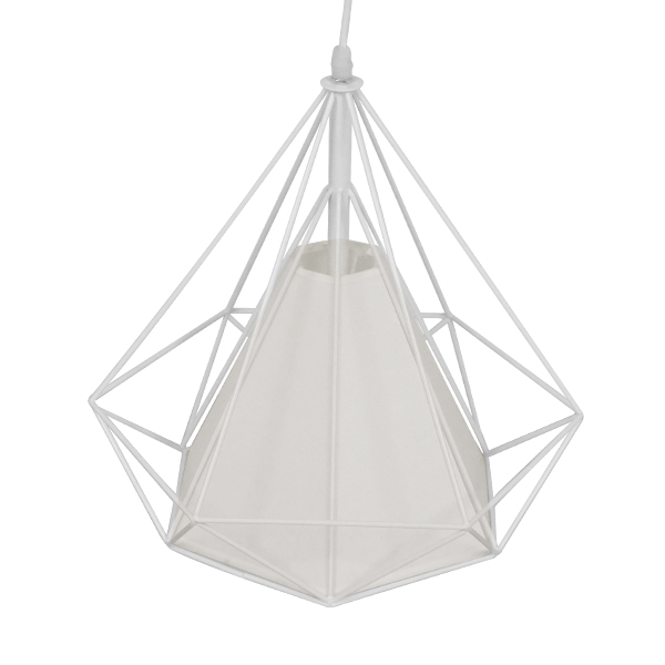 LEDTM® KAIRI 01619 Μοντέρνο Κρεμαστό Φωτιστικό Οροφής με Ντουί 1 x E27 AC 220-240V IP20 - Λευκό - Μ38 x Π38 x Υ39cm - Image 5