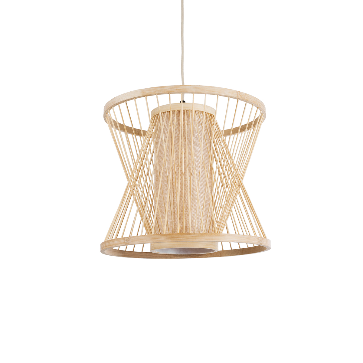 LEDTM® HIBISCUS 01632 Boho Κρεμαστό Φωτιστικό Οροφής με Ντουί 1 x E27 AC 220-240V IP20 - Μπεζ - Μ35 x Π35 x Y30cm - Image 2