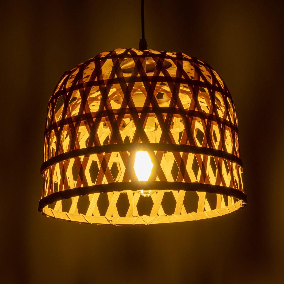 LEDTM® MANGEA 01634 Boho Κρεμαστό Φωτιστικό Οροφής με Ντουί 1 x E27 AC 220-240V IP20 - Μπεζ - Μ32 x Π32 x Υ30cm - Image 3
