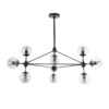 LEDTM® SENTINEL 01636 Μοντέρνο Φωτιστικό Οροφής με Ντουί 10 x E27 AC 220-240V IP20 - Μαύρο & Διάφανο - Μ105 x Π80 x Υ90cm - Image 2