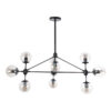 LEDTM® SENTINEL 01636 Μοντέρνο Φωτιστικό Οροφής με Ντουί 10 x E27 AC 220-240V IP20 - Μαύρο & Διάφανο - Μ105 x Π80 x Υ90cm - Image 6