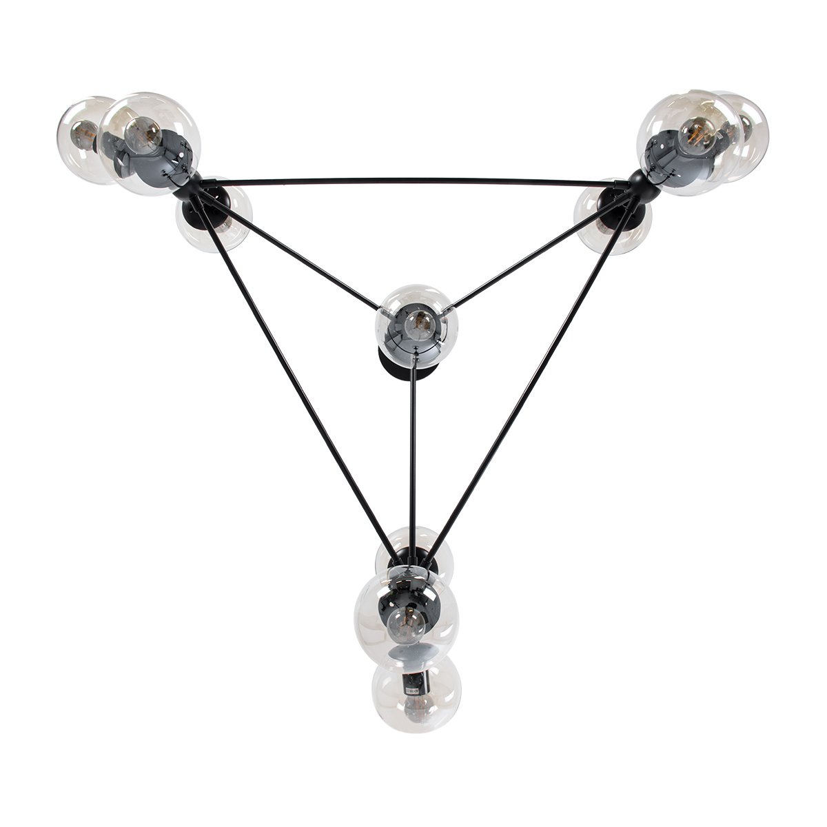 LEDTM® SENTINEL 01636 Μοντέρνο Φωτιστικό Οροφής με Ντουί 10 x E27 AC 220-240V IP20 - Μαύρο & Διάφανο - Μ105 x Π80 x Υ90cm - Image 7
