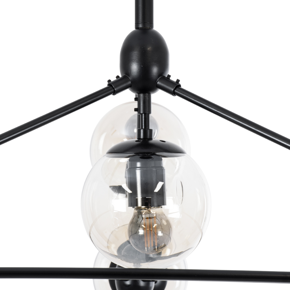 LEDTM® SENTINEL 01636 Μοντέρνο Φωτιστικό Οροφής με Ντουί 10 x E27 AC 220-240V IP20 - Μαύρο & Διάφανο - Μ105 x Π80 x Υ90cm - Image 8