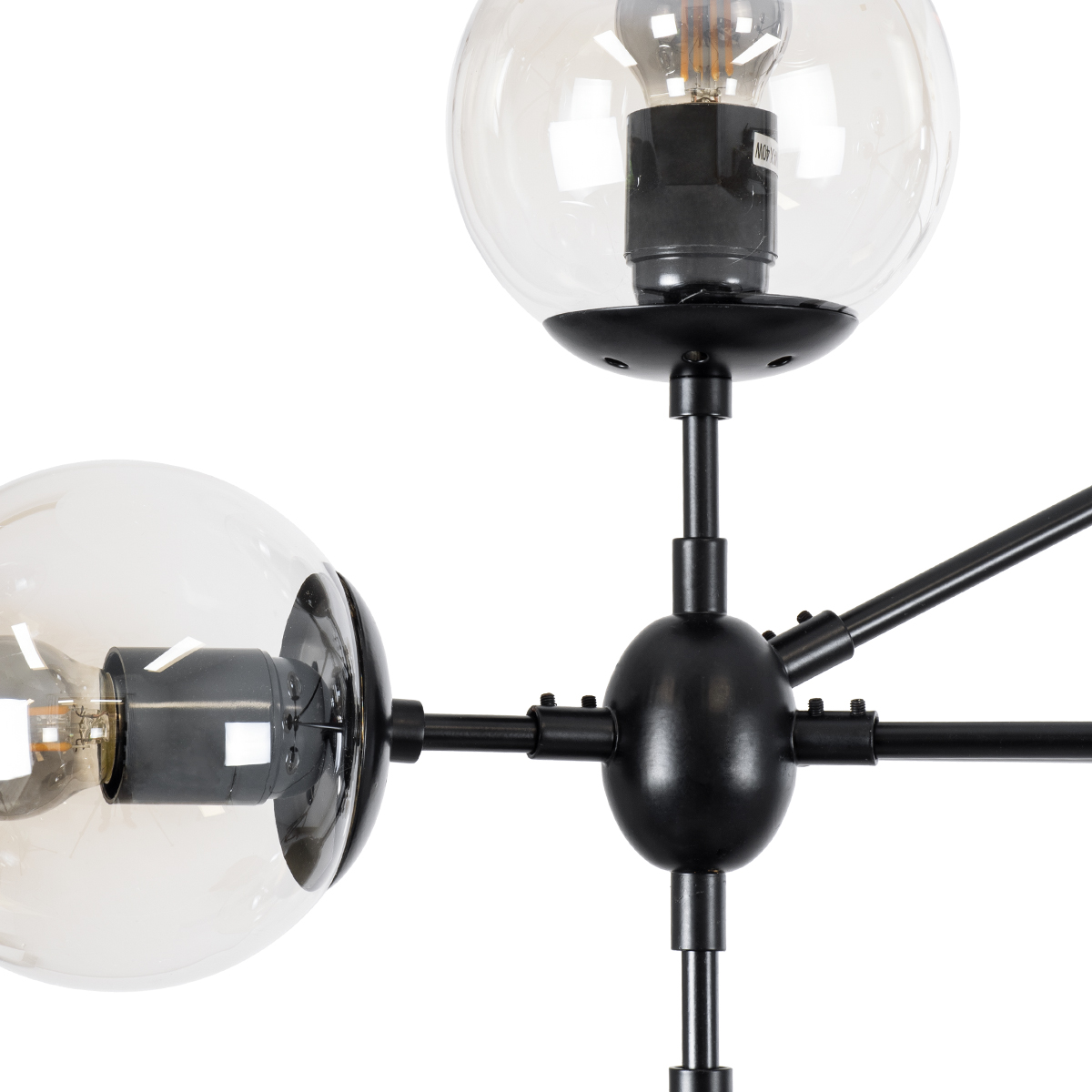 LEDTM® SENTINEL 01636 Μοντέρνο Φωτιστικό Οροφής με Ντουί 10 x E27 AC 220-240V IP20 - Μαύρο & Διάφανο - Μ105 x Π80 x Υ90cm - Image 9