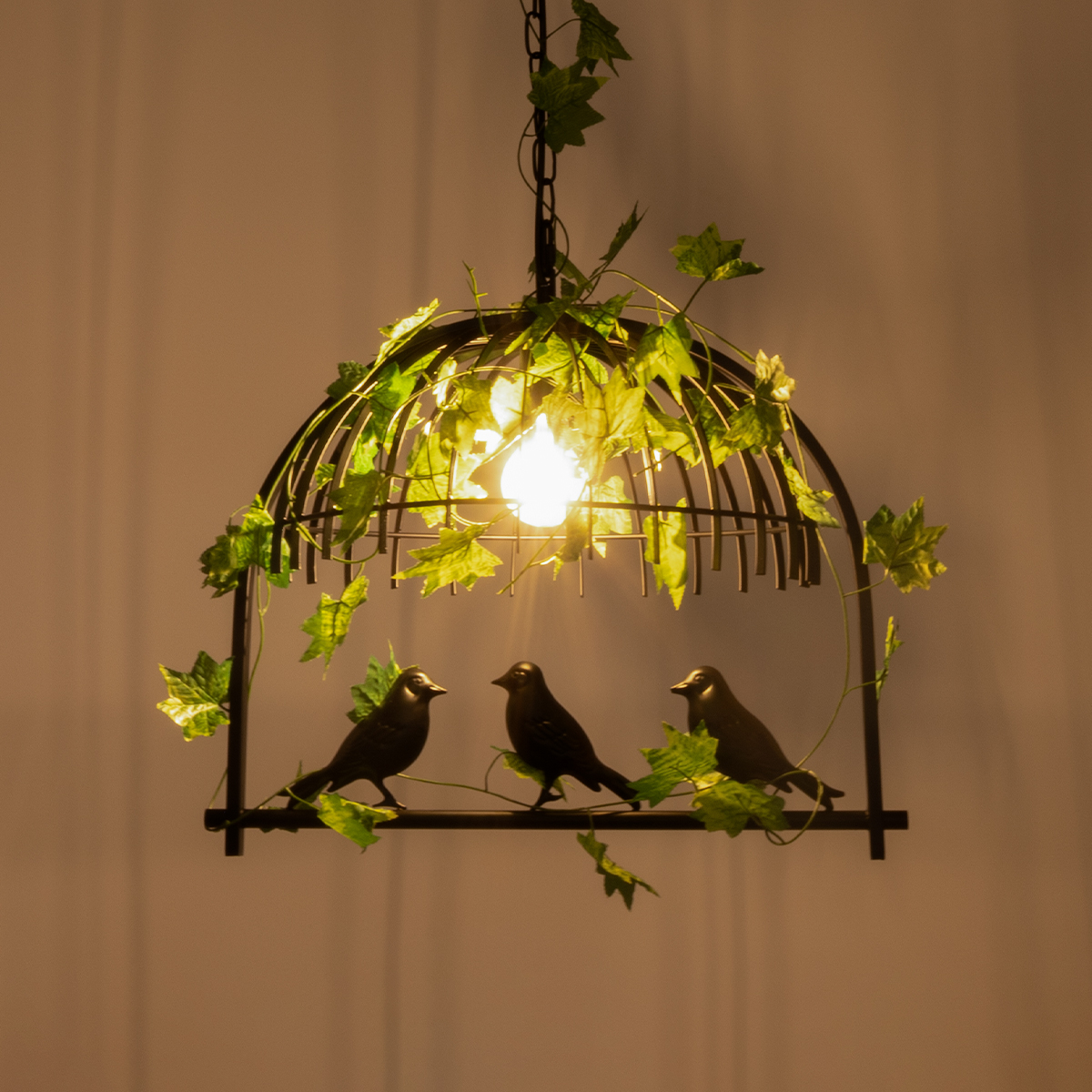 LEDTM® NEST 01640 Vintage Κρεμαστό Φωτιστικό Οροφής με Ντουί 1 x E27 AC 220-240V IP20 - Μαύρο & Πράσινο - Μ48 x Π38 x Υ40cm - Image 3