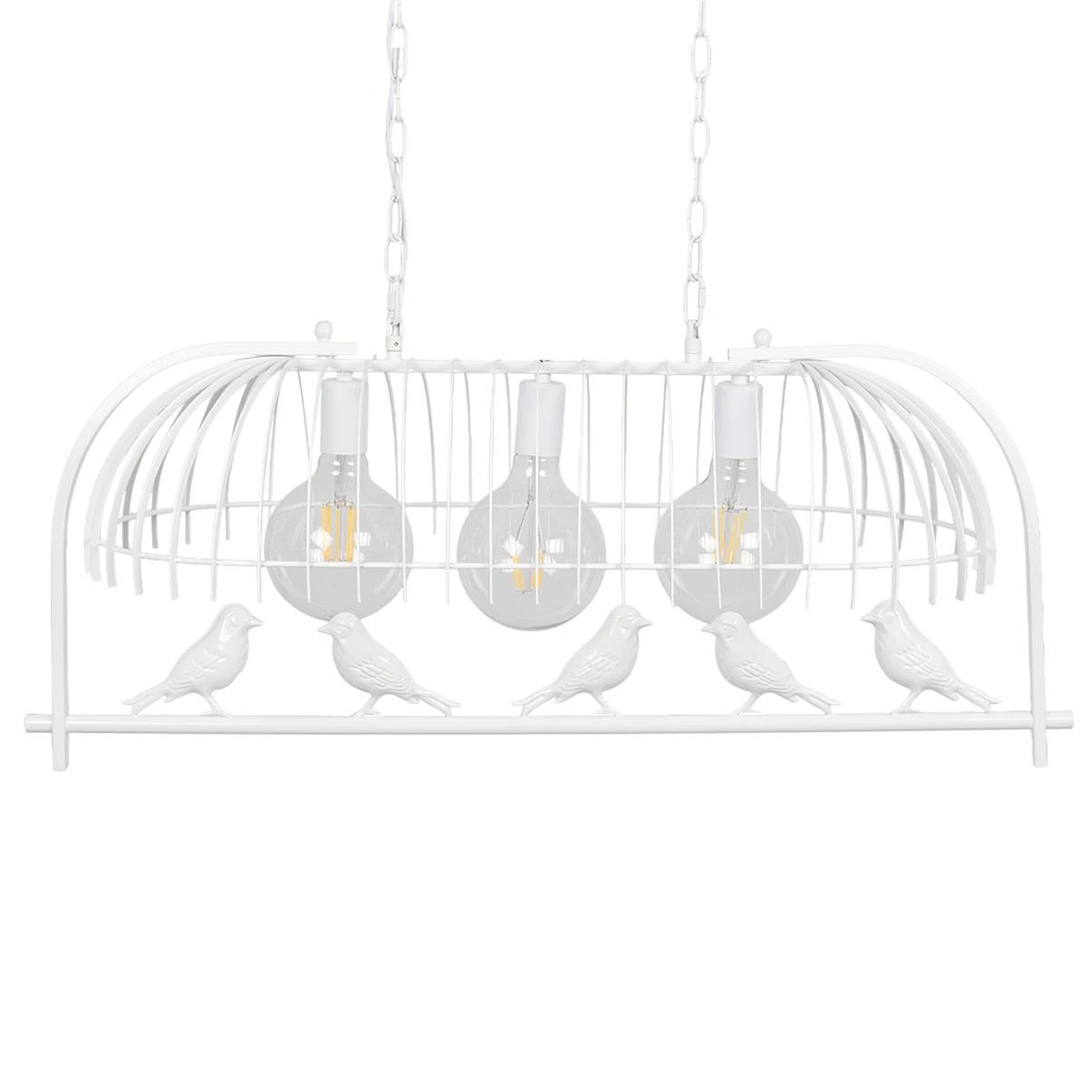 LEDTM® NEST 01647 Vintage Κρεμαστό Φωτιστικό Οροφής με Ντουί 3 x E27 AC 220-240V IP20 - Λευκό & Πράσινο - Μ86 x Π38 x Y37cm - Image 9